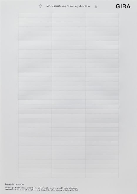 GIRA - GIR145500 FOGLIO DICITURE 51,2 X 7 MM