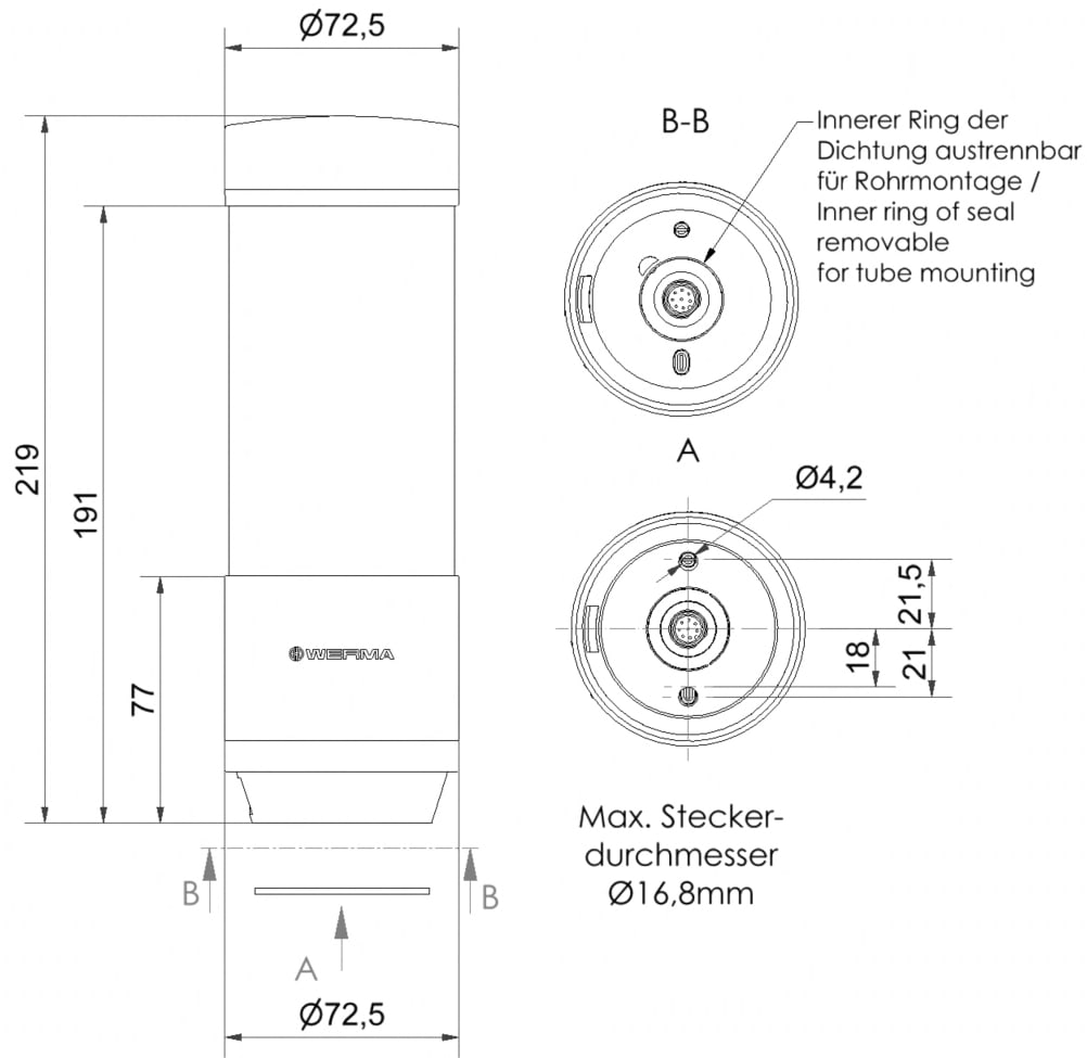 WERMA ITALIA SRL WRA65742055 ESIGN 6 SEGMENTI BK