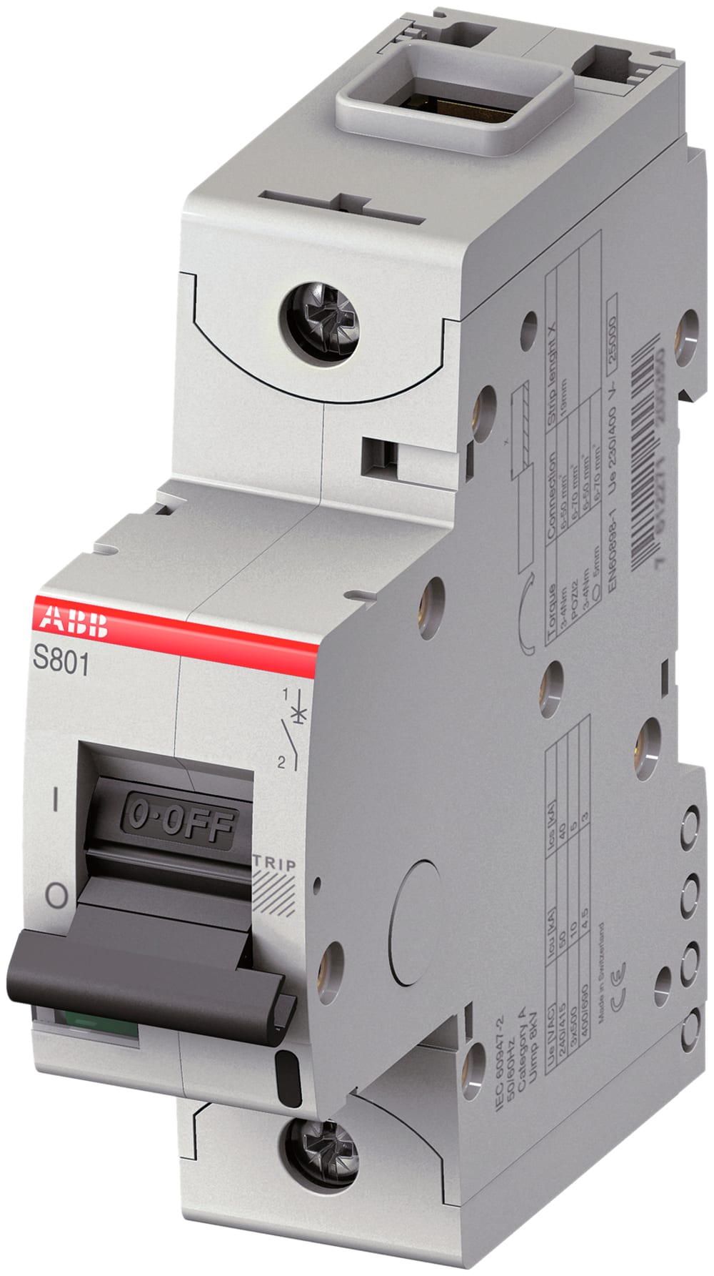 ABB SPA - ABBS120150 S801S-K40 INTERRUTTORE AUTOMATICO 50KA 1P