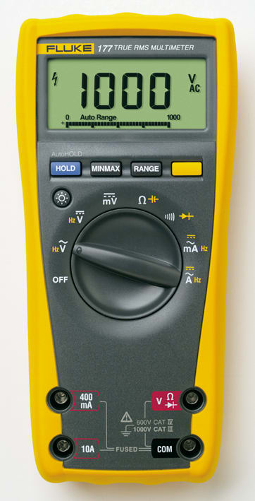 FLUKE ITALIA SRL FLK1592874 177 MULTIMETRO TRMS, 1000V,10A AC/DC,600