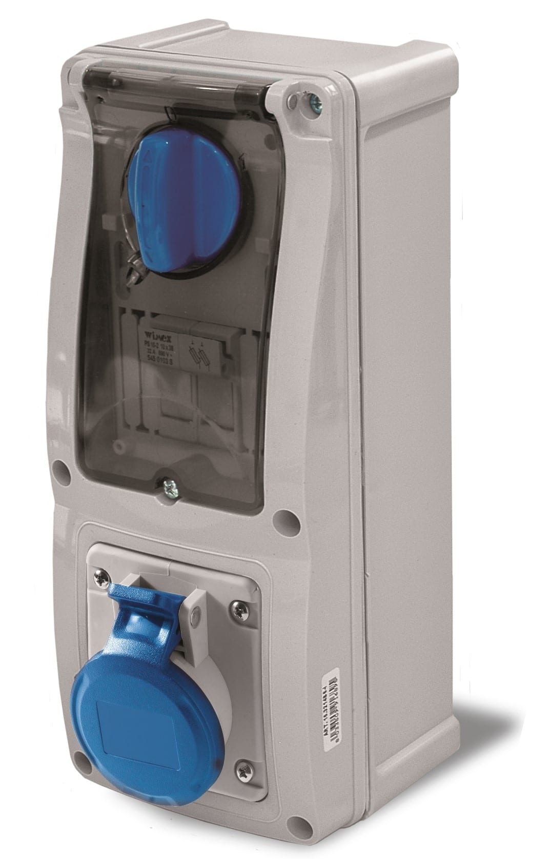ROSI MATERIALE ELETT RCO16.3214B6 PR BLOC VERT+FONDO IP44+PORTAFUS 3P16A22