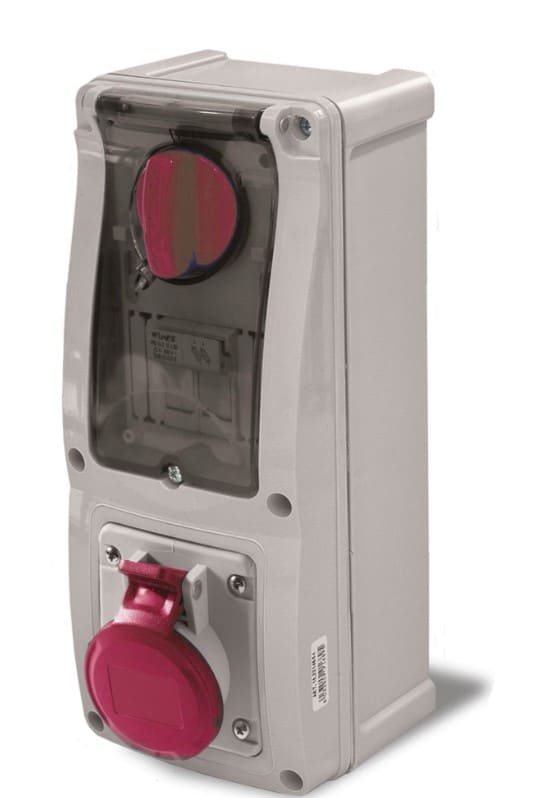ROSI MATERIALE ELETT RCO16.3414R6 PR BLOC VERT+FONDO IP44+PORTAFUS 5P16A 3