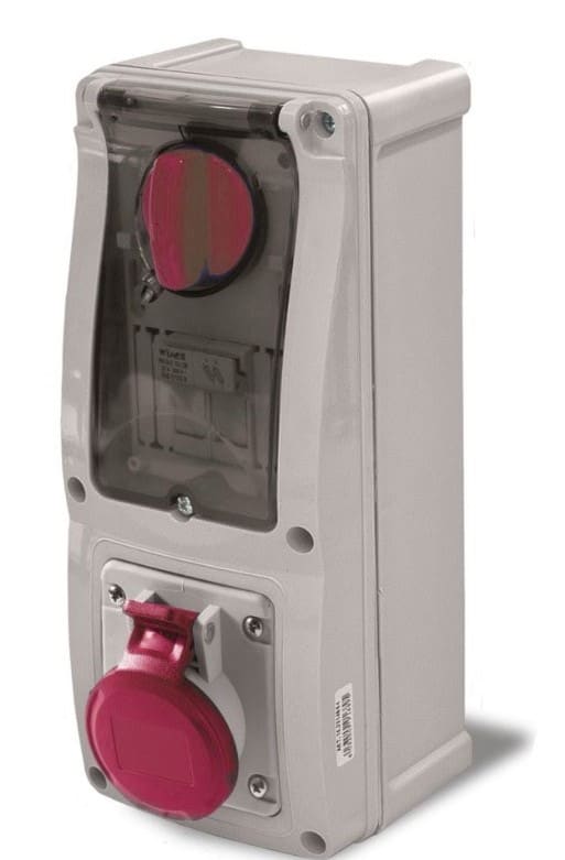 ROSI MATERIALE ELETT RCO16.3414R6MT PR BLOC VERT+FONDO IP44 MT 5P 16A 380V
