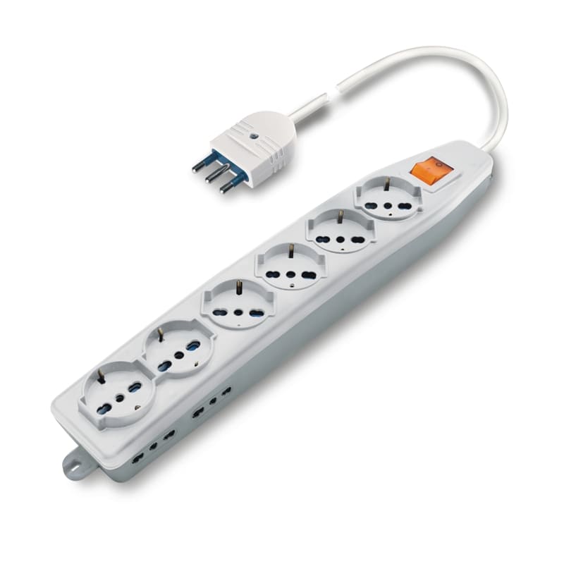 SCAME PARRE SPA - SCA161.60511.R PRESA PLUR. 6+4 USCITE + INT. C/CAVO