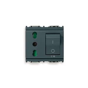 VIMAR SPA - VIW16273 Presa 2P+T 16A P17/11 intb+MT C16 grigio