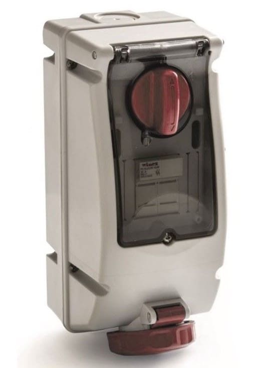 ROSI MATERIALE ELETT RCO17.416R6 PR BLOC VERT PARETE IP67 FUS 5P 16A 380V
