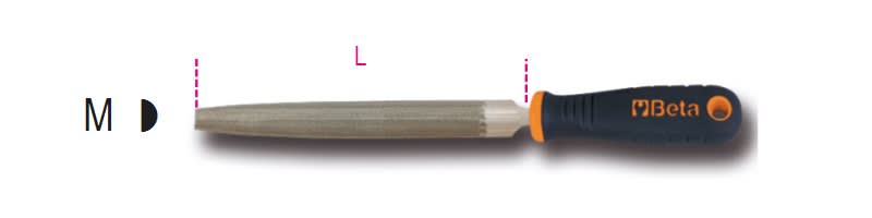 BM SPA - BMM017190059 Lime mezzotonde a taglio dolce, con impugnatura