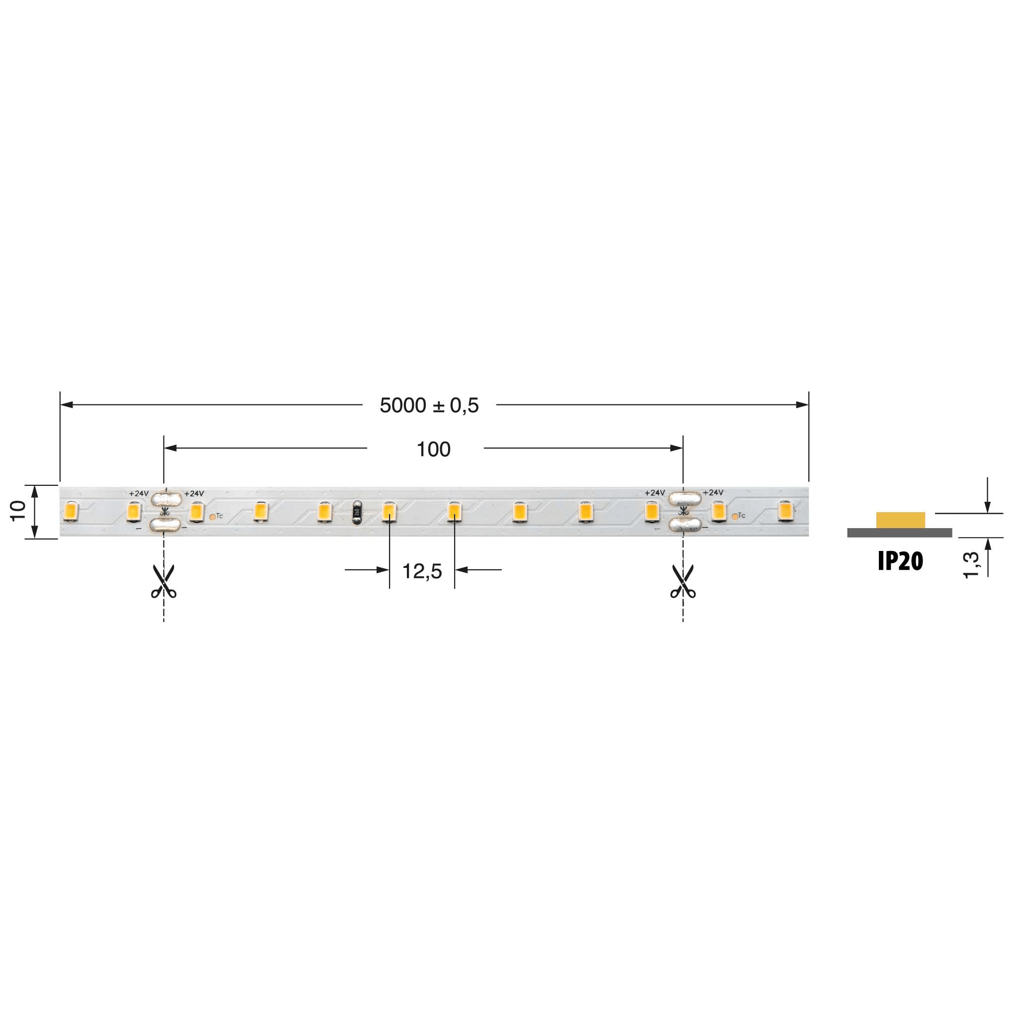 ELCART DISTRIBUTION ERT186303500 ST.LED 14,4W/M BCC 24V IP20 CRI90