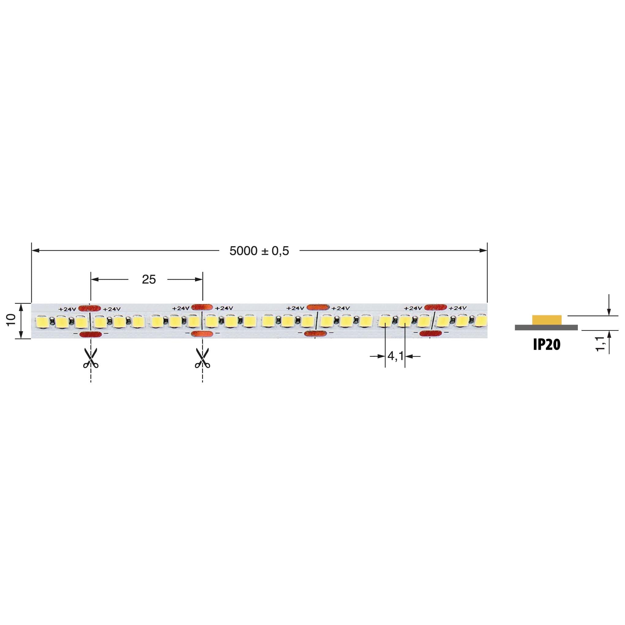 ELCART DISTRIBUTION ERT186364500 LEDSTRIP 20W/MT 24V BCALDO IP20