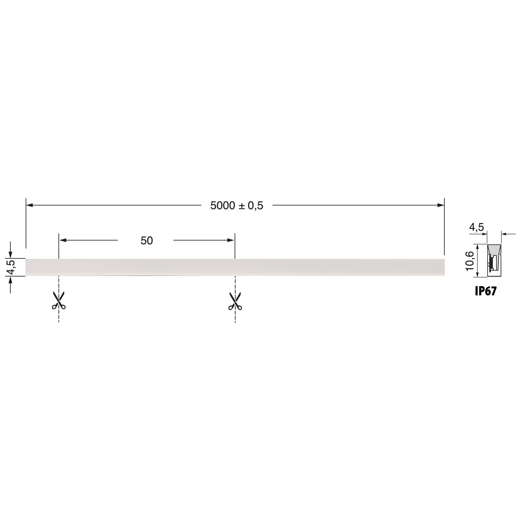 ELCART DISTRIBUTION ERT186752500 MINI NEON 8W/M BC 24V IP67 CRI90