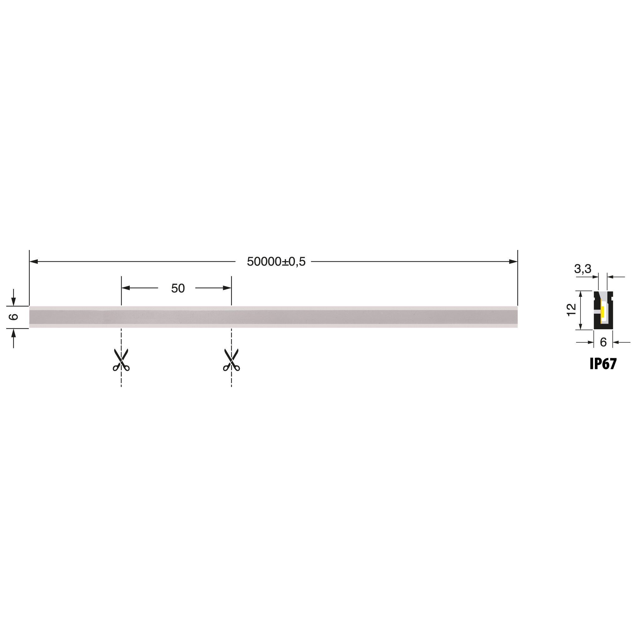 ELCART DISTRIBUTION ERT186755500 MINI NEON 10W/M RGB 24V IP67