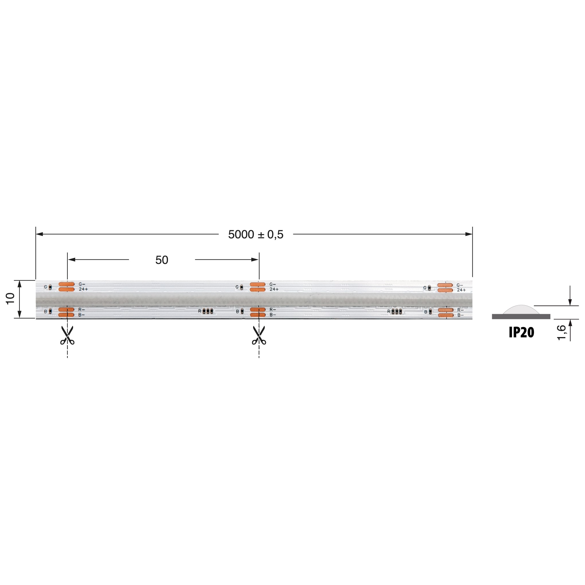 ELCART DISTRIBUTION ERT186914000 STR.LED COB RGB 15W/M 24V IP20
