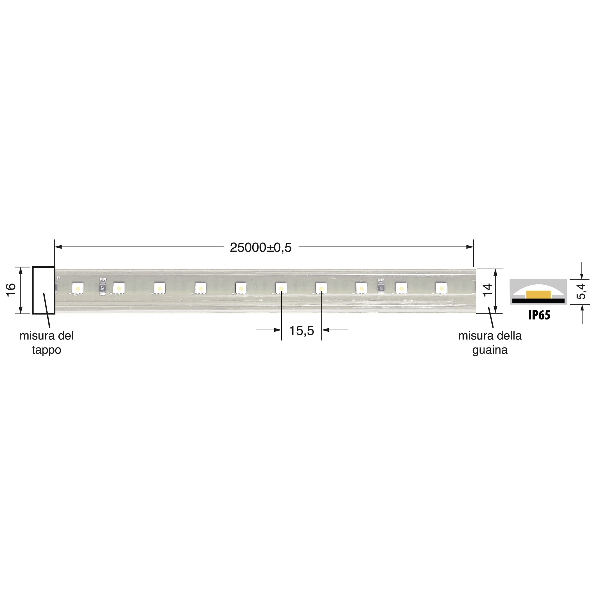 ELCART DISTRIBUTION ERT187011500 STRI.LED 10W/M RGB 220V IP65 25M