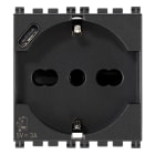 VIMAR SPA - VIW19210.USB Presa 2P+T 16A universale + USB C grigio