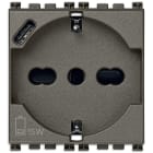 VIMAR SPA - VIW19210.USB.M Presa 2P+T 16A universale + USB C Metal