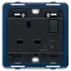 VIMAR SPA - VIW19223.C PRESA 2P+T 13A BS+INT.ROSSO+USB C GRIGIO