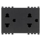 VIMAR SPA - VIW19249 DUE PRESE SICURY 2P+T 16A USA+EU GRIGIO