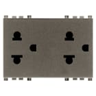 VIMAR SPA - VIW19249.M Due prese SICURY 2P+T 16A USA+EU Metal