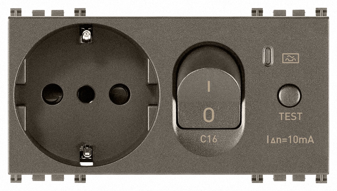 VIMAR SPA - VIW19286.M Presa 2P+T 16A P30 intb+MTDiff C16 Metal