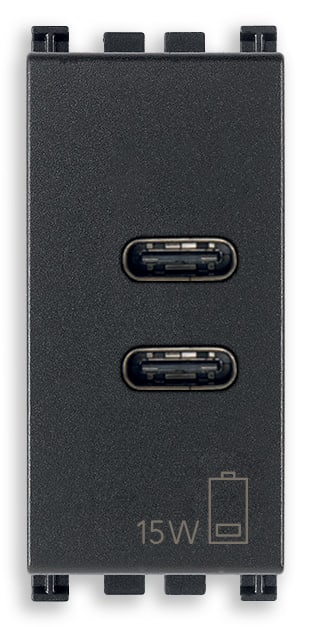 VIMAR SPA VIW19292.CC ALIMENTATORE USB C+C 15W 3A 5V 1M GRIGIO