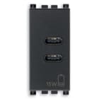 VIMAR SPA - VIW19292.CC ALIMENTATORE USB C+C 15W 3A 5V 1M GRIGIO