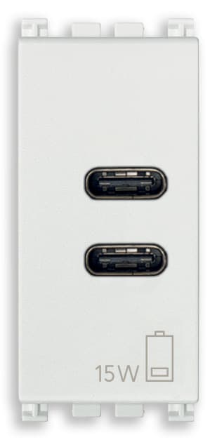 VIMAR SPA - VIW19292.CC.B Alimentatore USB C+C 15W 3A 5V 1M bianco