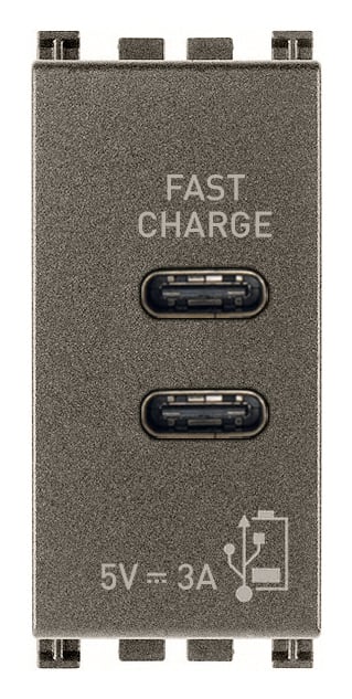VIMAR SPA - VIW19292.CC.M Alimentatore USB C+C 15W 3A 5V 1M Metal