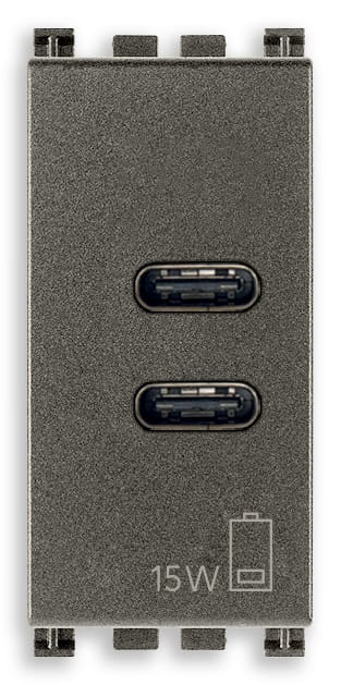 VIMAR SPA - VIW19292.CC.M Alimentatore USB C+C 15W 3A 5V 1M Metal