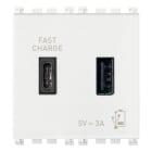 VIMAR SPA - VIW19295.AC.B Alimentatore USB A+C 15W 3A 5V 2M bianco