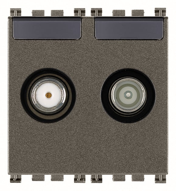 VIMAR SPA VIW19302.10.M PRESA TV-RD-SAT PASSANTE 2 USCITE METAL