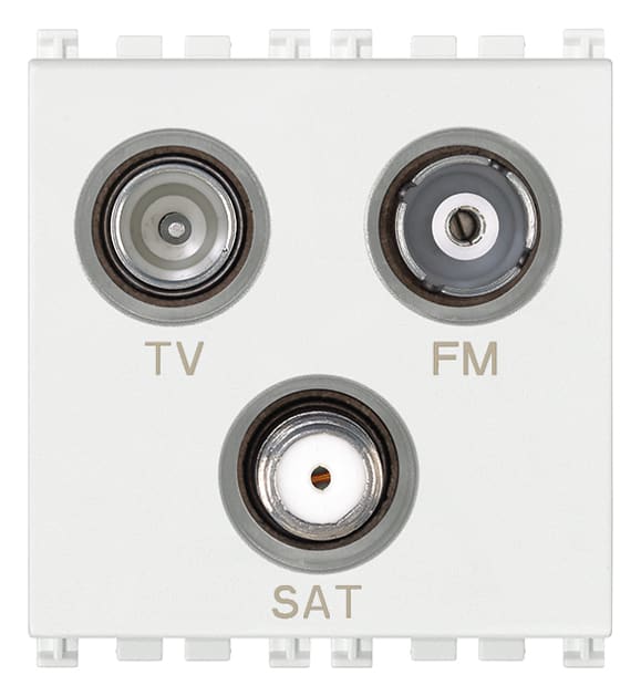 VIMAR SPA VIW19303.B PRESA TV-FM-SAT DIRETTA 3 USCITE BIANCO