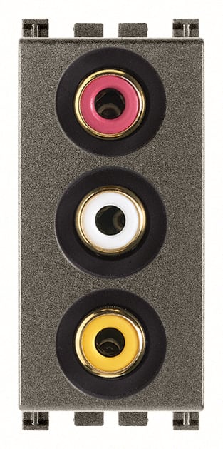 VIMAR SPA - VIW19335.M PRESA CON 3 CONNETTORI RCA METAL