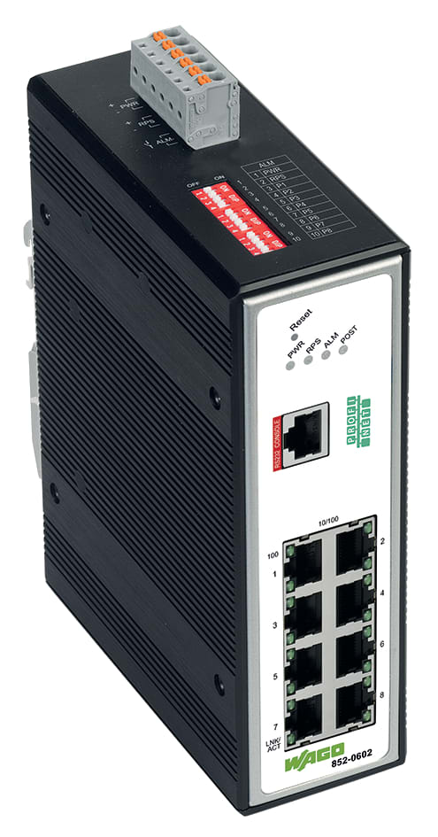 WAGO ITALIA SRL - WAG852-602 SWITCH MANAGED A 8 PORTE, NERO METALLIZZ