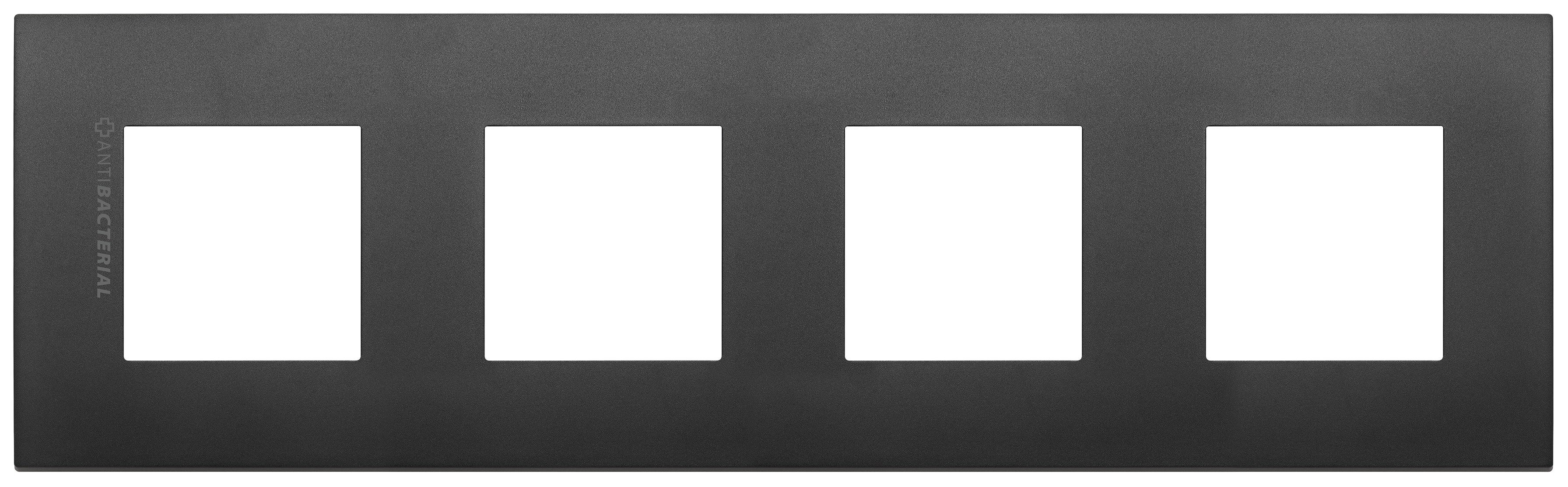 VIMAR SPA - VIW19669.AB.71 Placca 8M (2+2+2+2)int71 CL antibat.nero