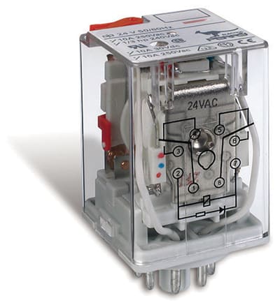 PERRY - PER1RE080224DC *RELE OCTAL 2 CT 10A 250V ALIM 24VD