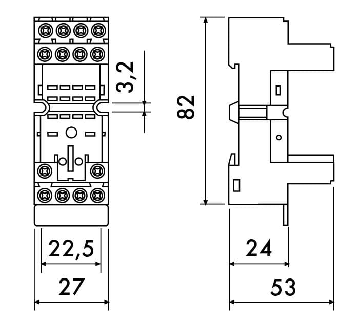 PERRY - PER1REES15/4N *ZOCCOLO PER RELE 4 SCAMBI