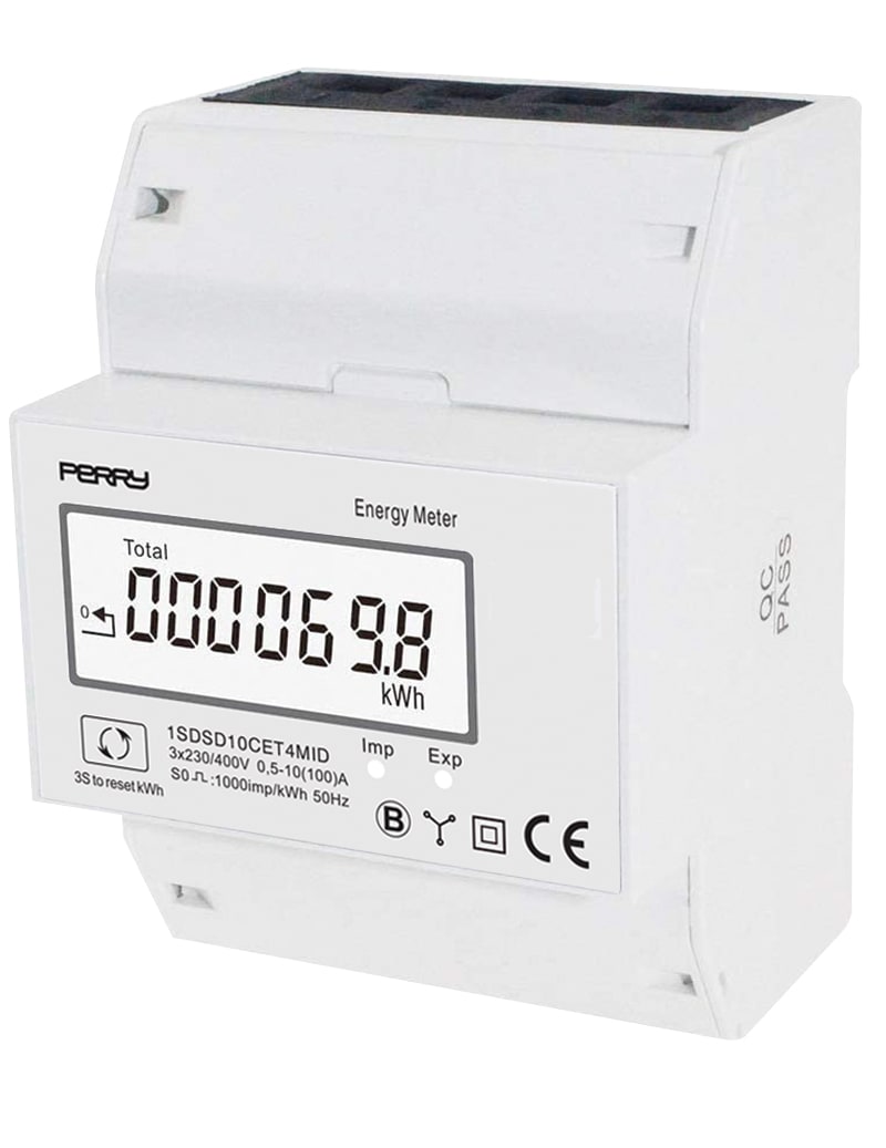 PERRY - PER1SDSD10CET4MID CONTATORE ENERGIA TRIFASE 4DIN MID