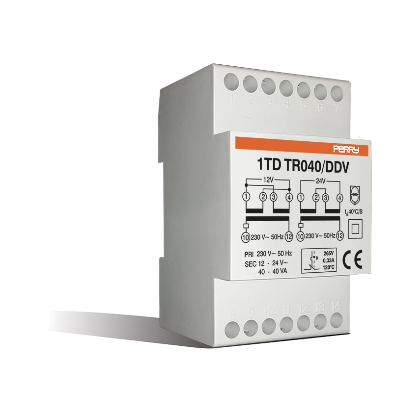 PERRY - PER1TDTR040/DDV TRASF.MODUL. 40VA 230/12-12-24V