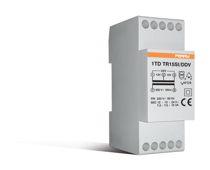 PERRY PER1TDTR15SI/DDV TRASF.MODUL.15VA S.INT.230/12-12-24V