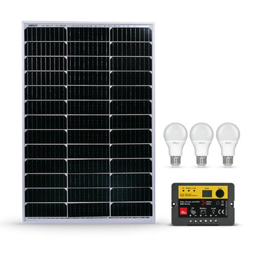 ALPHA ELETTRONICA SR ALPKIT80-SB KIT FOTOVOLTAICO 80W - 12V - SENZA BA...