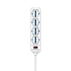 ALPHA ELETTRONICA SR - ALP23-044S/04 Multi sockets with 4 universal sockets and 10A plug - with switch and overload protection - White