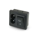 ALPHA ELETTRONICA SR - ALP23-12/4 Panel mounted AC power plug for recessed fixing - C8 - With switch and fuse block