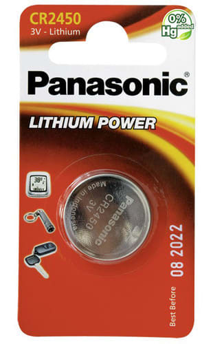 ALPHA ELETTRONICA SR - ALPPLP-CR2450 1 PILA BOTT. LITIO CR2450 BLIST.PANASON