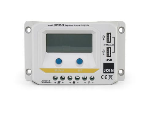 ALPHA ELETTRONICA SR ALPRH10A/4 REG.DI CARICA PWM 12/24V 10A CON USB