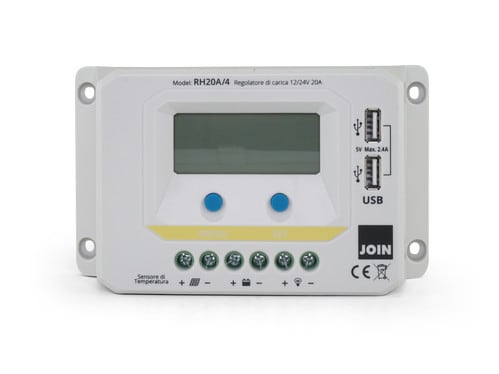 ALPHA ELETTRONICA SR ALPRH20A/4 REG.DI CARICA PWM 12/24V 20A CON USB