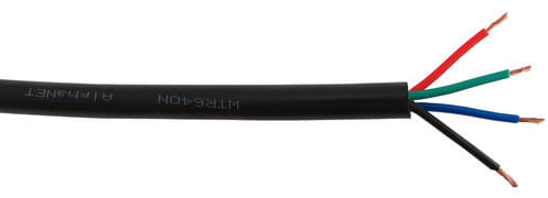 ALPHA ELETTRONICA SR - ALPWTR640N CAVO NERO 4POLI 4X1MM RGBV GOMMA 100M