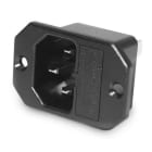 ALPHA ELETTRONICA SR - ALP23-6 Panel mounted AC power plug with screw fixing - C14 - With fuse block