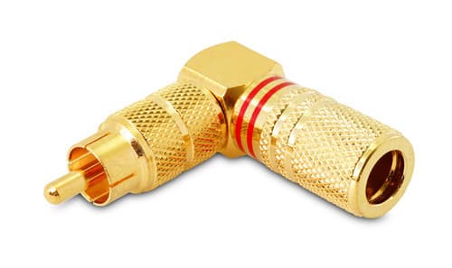 ALPHA ELETTRONICA SR ALP17-86 SPINA RCA POLARIZZATA ROSSA A 90 ORO