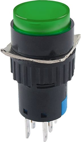 ALPHA ELETTRONICA SR ALP330-044-4 PULS.PUSH LOCKED 230V 2NO-2NC ROT.VERDE