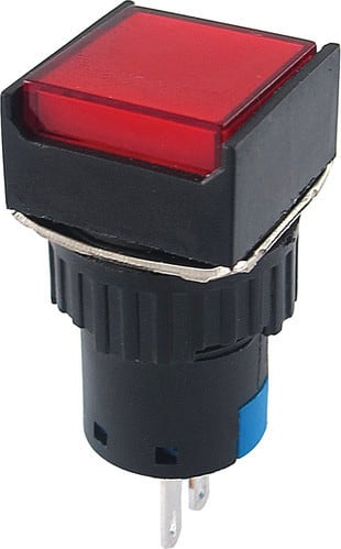 ALPHA ELETTRONICA SR ALP330-046-1 PULS.PUSH LOCKED 230V 1NO-1NC QUAD.ROSSO